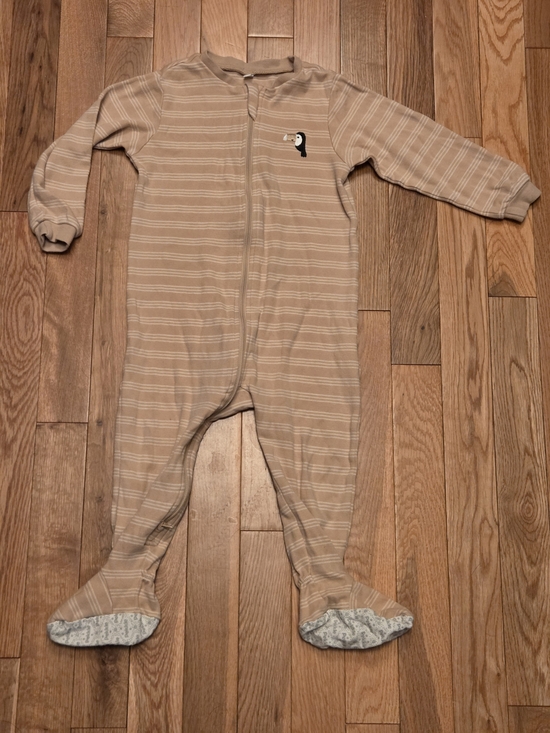Pekkle Other - 5/$20 Pekkle 18M Tan Striped Toucan Footed Onsie Zip Up Sleeper Pajamas
